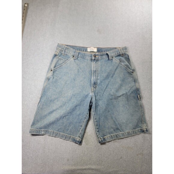 Vintage Levis Carpenter Denim Shorts 38x11 Baggy Loose Relaxed Cotton High Rise - Picture 1 of 15